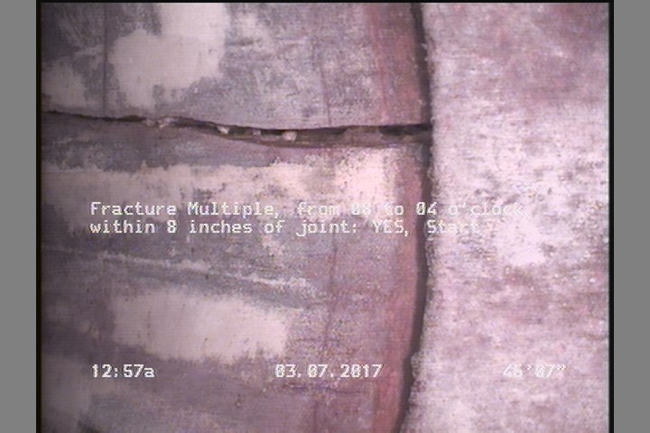 Fracture Multiple, from 08 to 04 o'clock, within 8 inches of joint: YES, Start