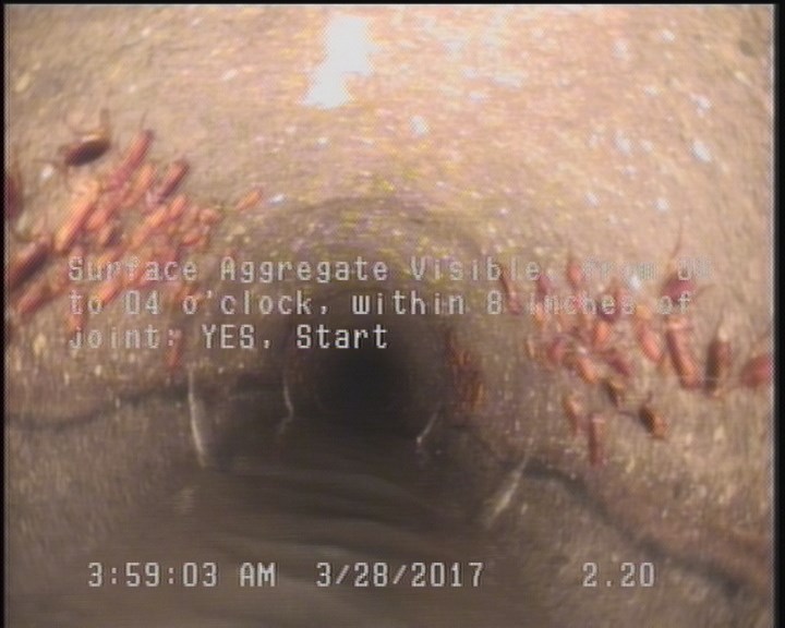 Surface Aggregate Visible, from 08 to 04 o'clock, within 8 inches of joint: YES, Start