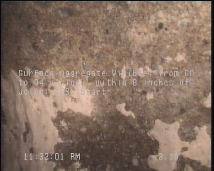 Surface Aggregate Visible, from 08 to 04 o'clock, within 8 inches of joint: YES, Start