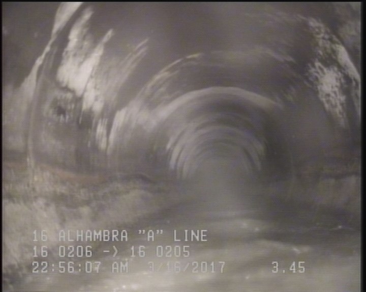 Deposits Attached Grease, 5 %of cross sectional area, from 04 to 08 o'clock, , within 8 inches of joint: YES, Start