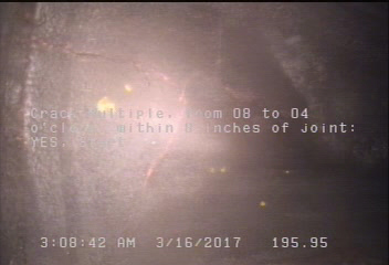 Crack Multiple, from 08 to 04 o'clock, within 8 inches of joint: YES, Start