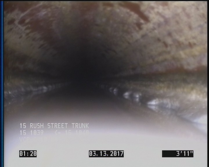 Deposits Attached Grease, 5 %of cross sectional area, from 03 to 09 o'clock, , within 8 inches of joint: NO, Start