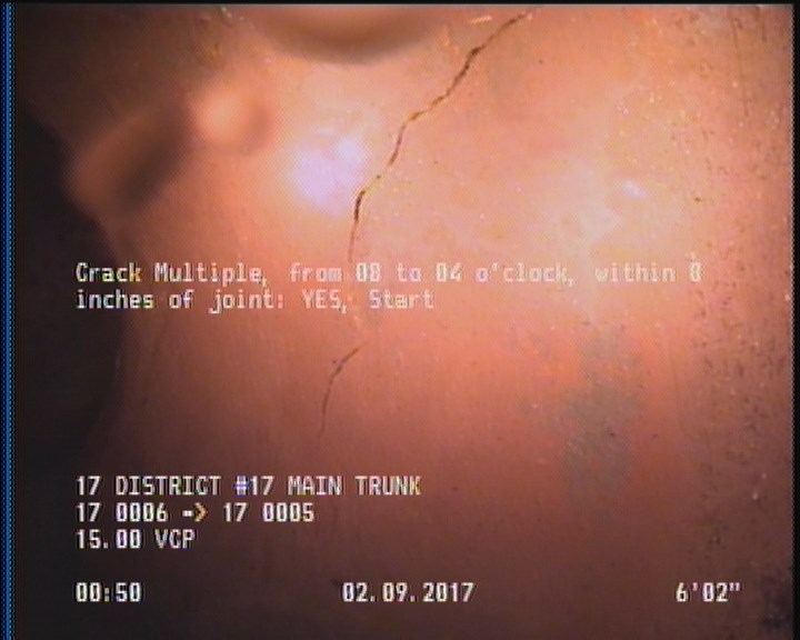 Crack Multiple, from 08 to 04 o'clock, within 8 inches of joint: YES, Start