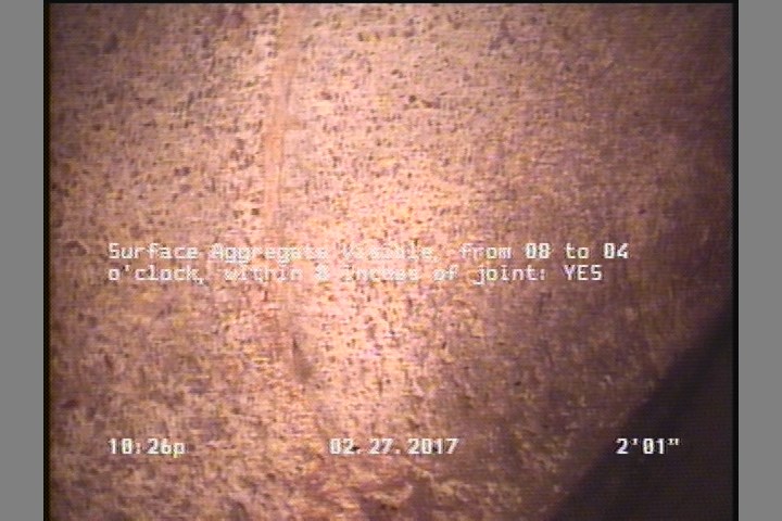 Surface Aggregate Visible, from 08 to 04 o'clock, within 8 inches of joint: YES