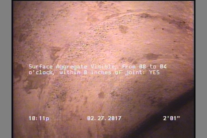 Surface Aggregate Visible, from 08 to 04 o'clock, within 8 inches of joint: YES
