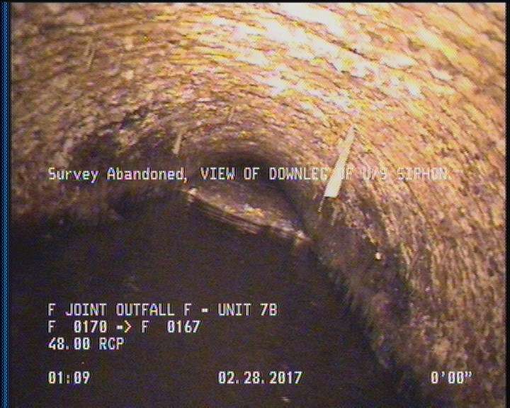 Survey Abandoned - VIEW OF DOWNLEG OF U/S SIPHON.