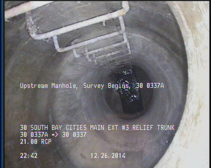 Upstream Manhole, Survey Begins - 30 0337A