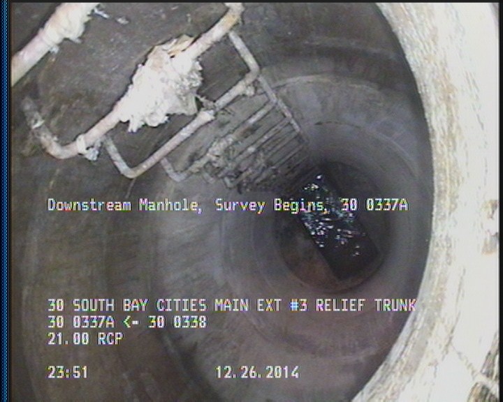 Downstream Manhole, Survey Begins - 30 0337A