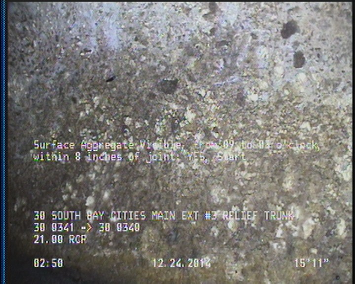 Surface Aggregate Visible, from 09 to 03 o'clock, within 8 inches of joint: YES, Start