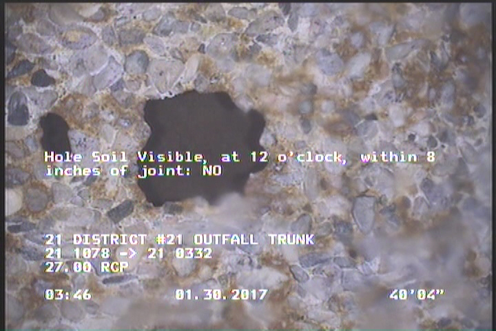 Hole Soil Visible, at 12 o'clock, within 8 inches of joint: NO