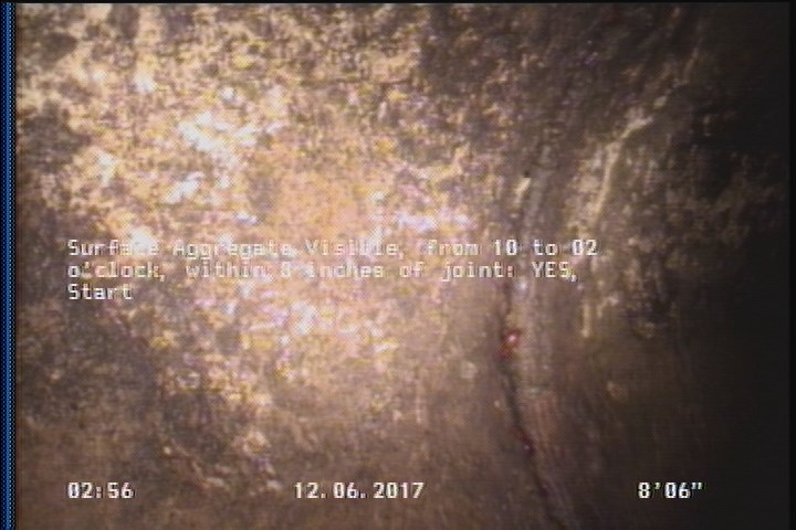 Surface Aggregate Visible, from 10 to 02 o'clock, within 8 inches of joint: YES, Start