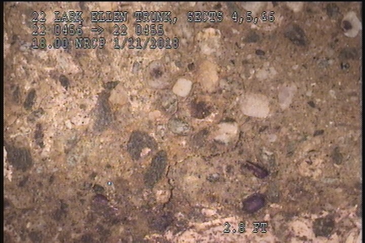 Surface Spalling, from 09 to 03 o'clock, within 8 inches of joint: YES, Start - PEELING CONCRETE SEVERE AGG ATTACHED