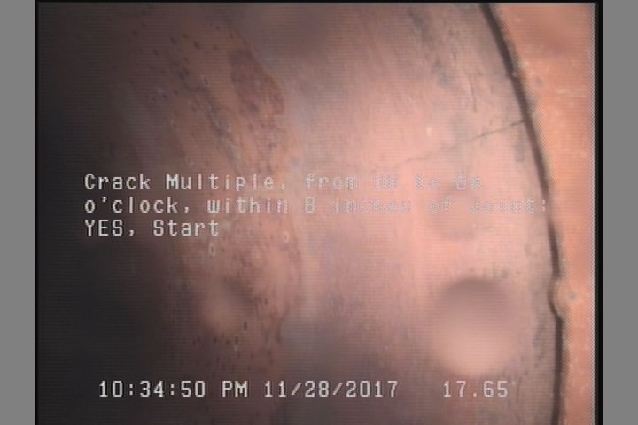 Crack Multiple, from 08 to 04 o'clock, within 8 inches of joint: YES, Start