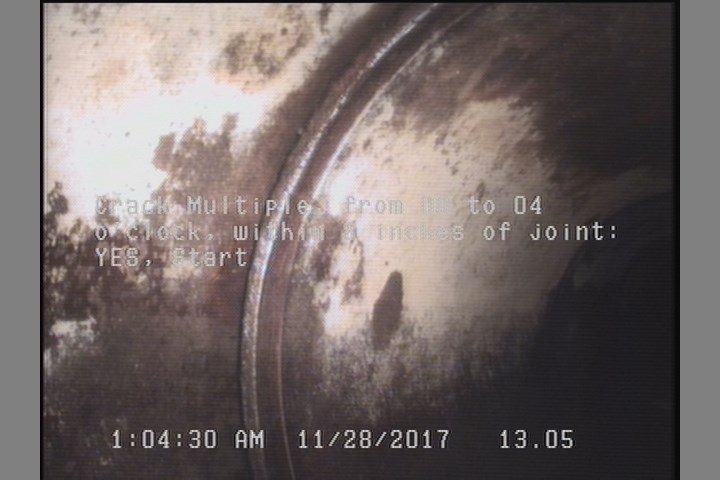 Crack Multiple, from 08 to 04 o'clock, within 8 inches of joint: YES, Start