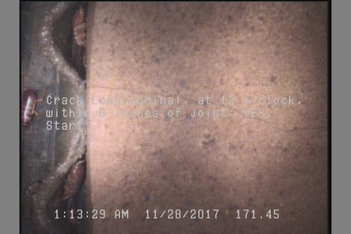 Crack Longitudinal, at 12 o'clock, within 8 inches of joint: YES, Start