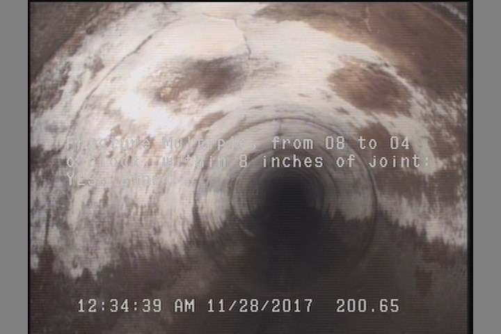 Fracture Multiple, from 08 to 04 o'clock, within 8 inches of joint: YES, Start