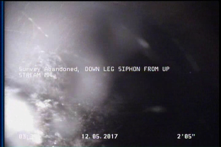 Survey Abandoned - DOWN LEG SIPHON FROM U/S MH