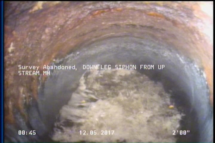 Survey Abandoned - DOWN LEG SIPHON FROM UP STREAM MH