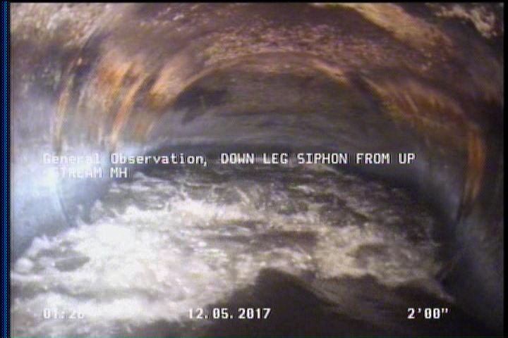 Survey Abandoned - DOWN LEG SIPHON FROM UP STREAM MH
