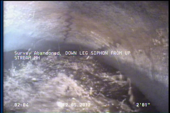 Survey Abandoned - DOWN LEG SIPHON FROM UP STREAM MH
