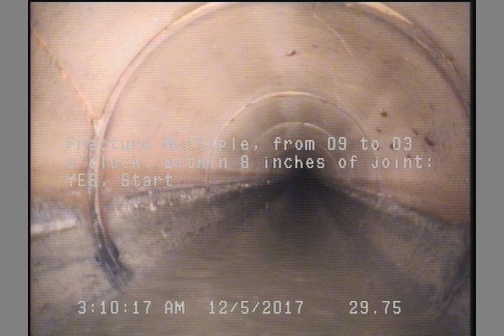 Fracture Multiple, from 09 to 03 o'clock, within 8 inches of joint: YES, Start