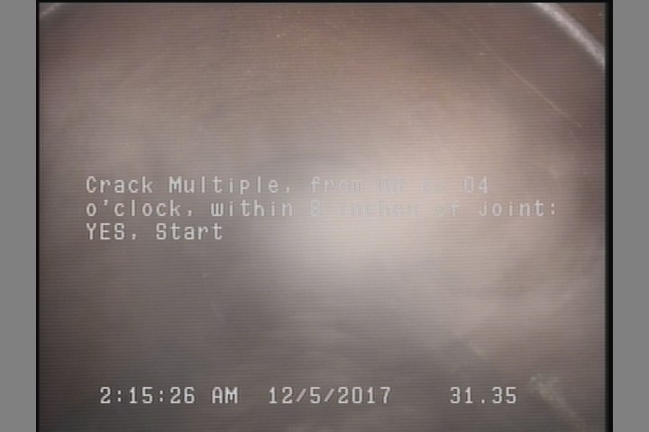 Crack Multiple, from 08 to 04 o'clock, within 8 inches of joint: YES, Start