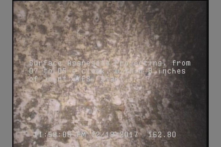 Surface Aggregate Projecting, from 07 to 05 o'clock, within 8 inches of joint: YES, Start