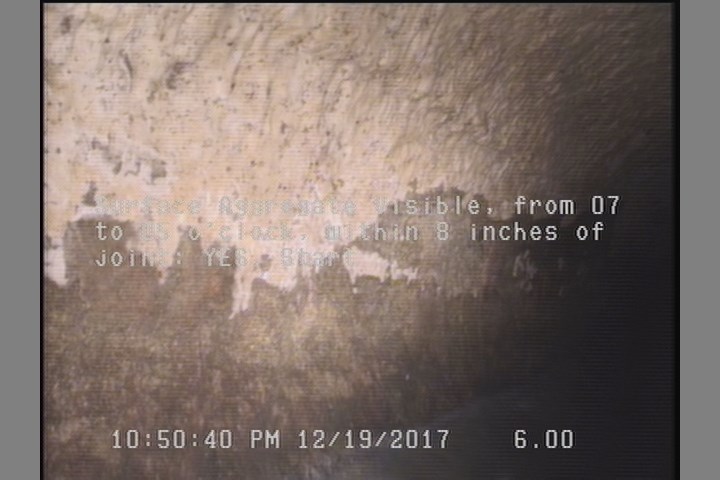 Surface Aggregate Visible, from 07 to 05 o'clock, within 8 inches of joint: YES, Start