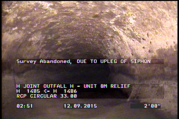 Survey Abandoned - DUE TO UPLEG OF SIPHON
