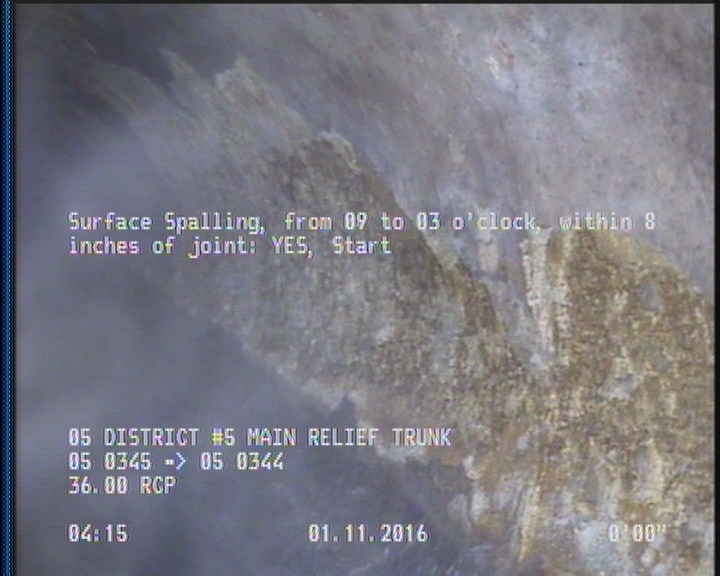 Surface Spalling, from 09 to 03 o'clock, within 8 inches of joint: YES, Start