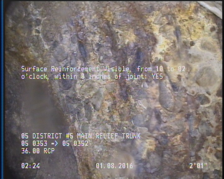 Surface Reinforcement Visible, from 10 to 02 o'clock, within 8 inches of joint: YES