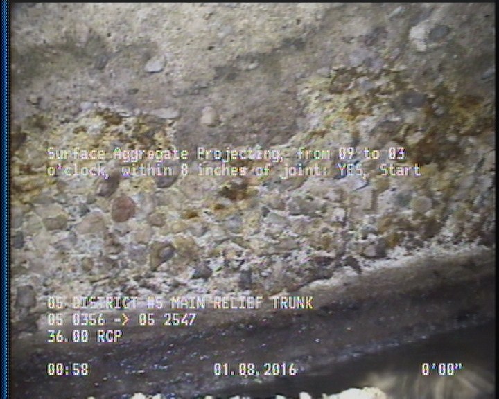 Surface Aggregate Projecting, from 09 to 03 o'clock, within 8 inches of joint: YES, Start