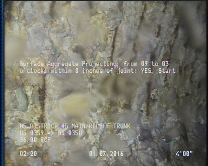 Surface Aggregate Projecting, from 09 to 03 o'clock, within 8 inches of joint: YES, Start