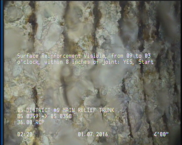Surface Reinforcement Visible, from 09 to 03 o'clock, within 8 inches of joint: YES, Start - SPORATICALLY VISIBLE