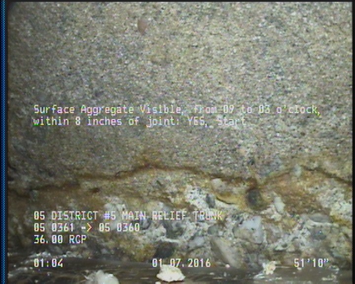 Surface Aggregate Visible, from 09 to 03 o'clock, within 8 inches of joint: YES, Start