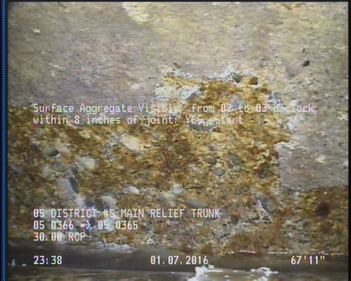 Surface Aggregate Visible, from 09 to 03 o'clock, within 8 inches of joint: YES, Start