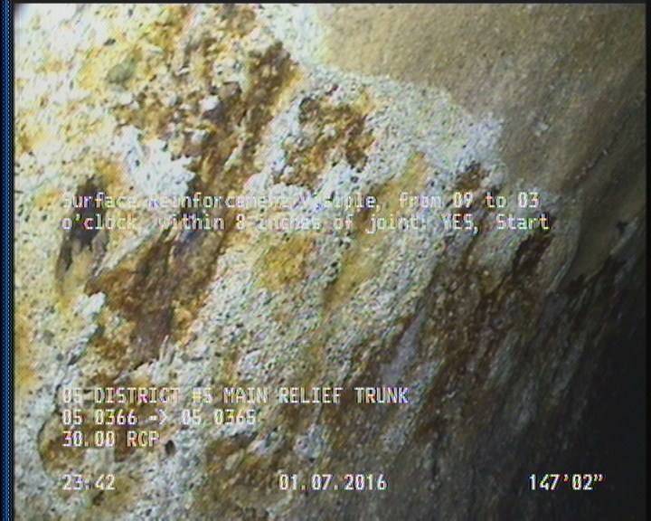 Surface Reinforcement Visible, from 09 to 03 o'clock, within 8 inches of joint: YES, Start