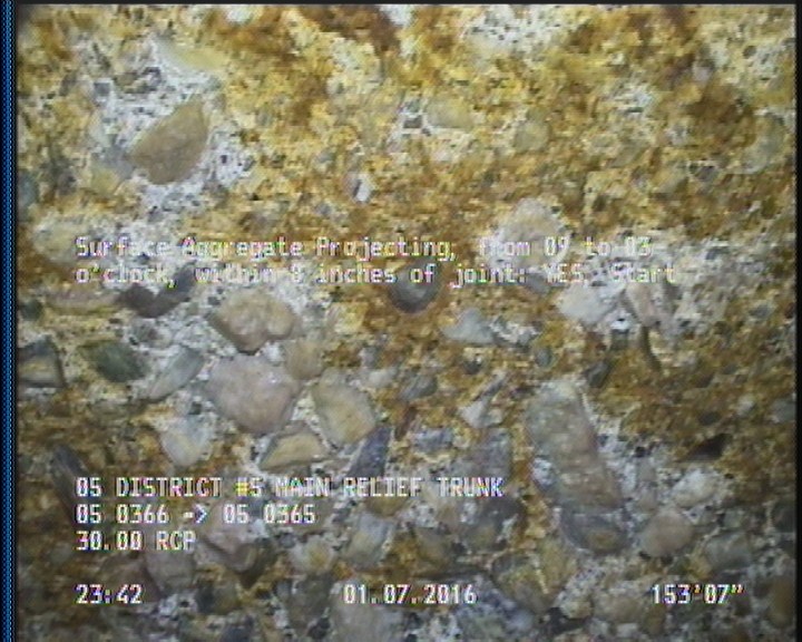 Surface Aggregate Projecting, from 09 to 03 o'clock, within 8 inches of joint: YES, Start