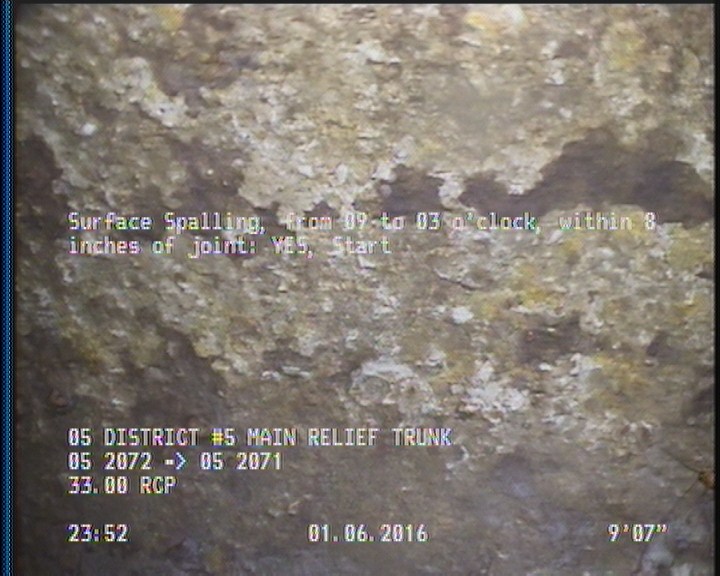 Surface Spalling, from 09 to 03 o'clock, within 8 inches of joint: YES, Start