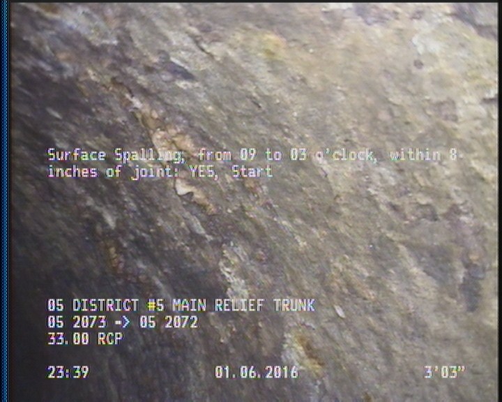 Surface Spalling, from 09 to 03 o'clock, within 8 inches of joint: YES, Start