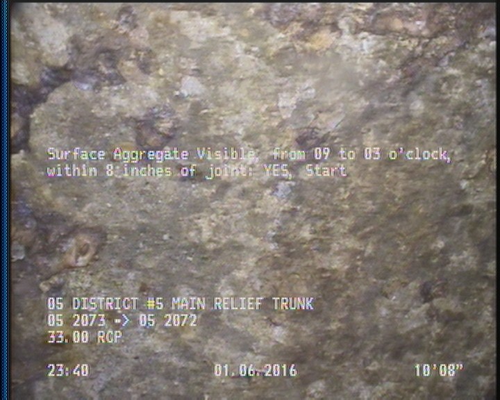Surface Aggregate Visible, from 09 to 03 o'clock, within 8 inches of joint: YES, Start