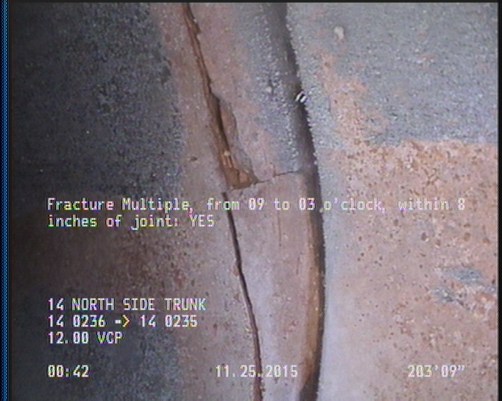 Fracture Multiple, from 09 to 03 o'clock, within 8 inches of joint: YES