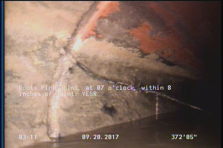 Roots Fine Joint, at 07 o'clock, within 8 inches of joint: YESR
