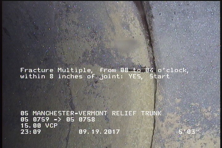 Fracture Multiple, from 08 to 04 o'clock, within 8 inches of joint: YES, Start