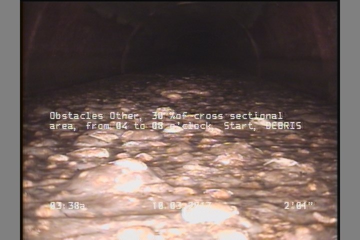 Obstacles Other, 30 %of cross sectional area, from 04 to 08 o'clock, Start - DEBRIS