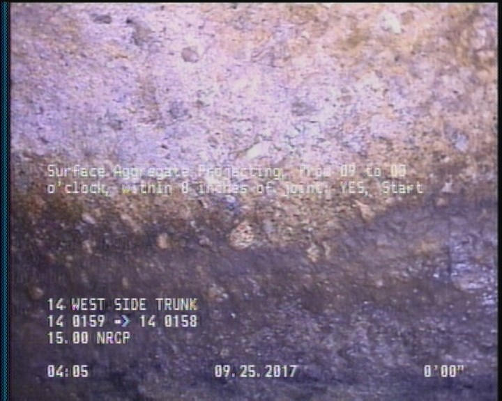 Surface Aggregate Projecting, from 09 to 03 o'clock, within 8 inches of joint: YES, Start