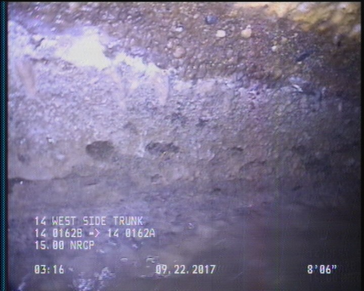 Deposits Attached Grease, 5 %of cross sectional area, from 03 to 09 o'clock, , within 8 inches of joint: YES, Start