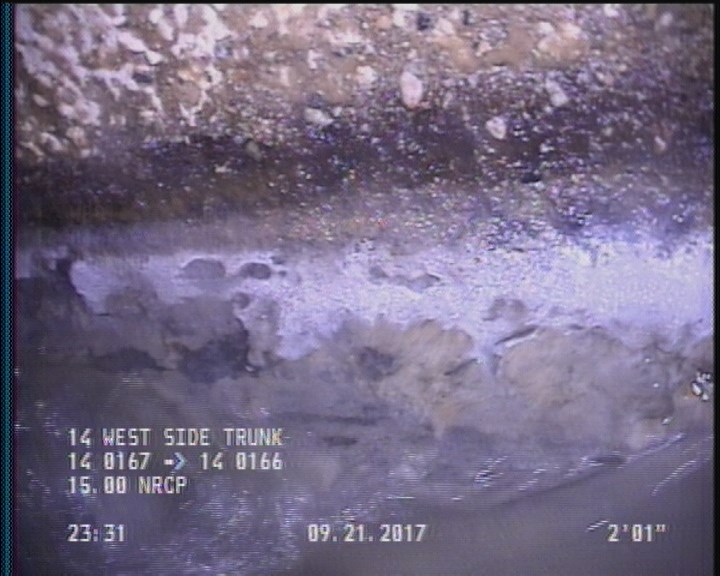 Deposits Attached Grease, 5 %of cross sectional area, from 03 to 09 o'clock, , within 8 inches of joint: YES, Start