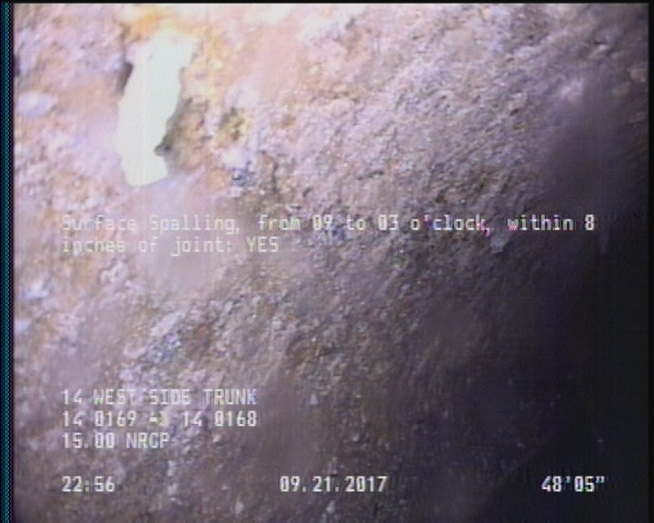 Surface Spalling, from 09 to 03 o'clock, within 8 inches of joint: YES, Start