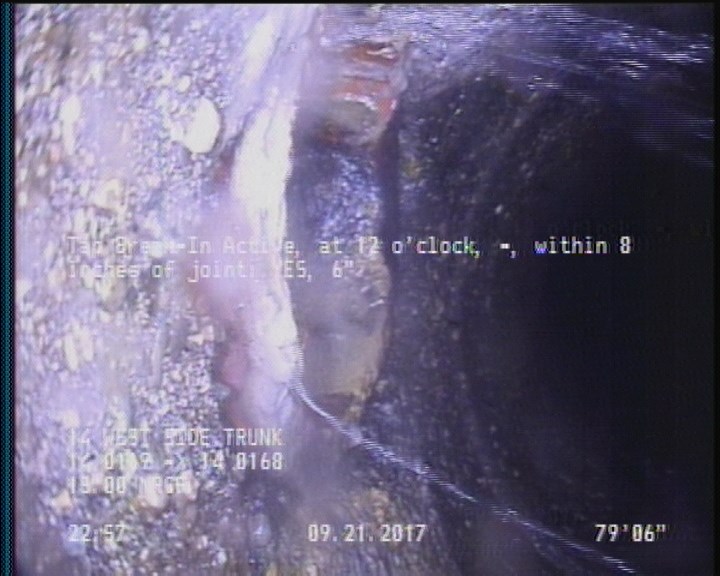 Tap Break-In Active, at 12 o'clock, -, within 8 inches of joint: YES, 6"